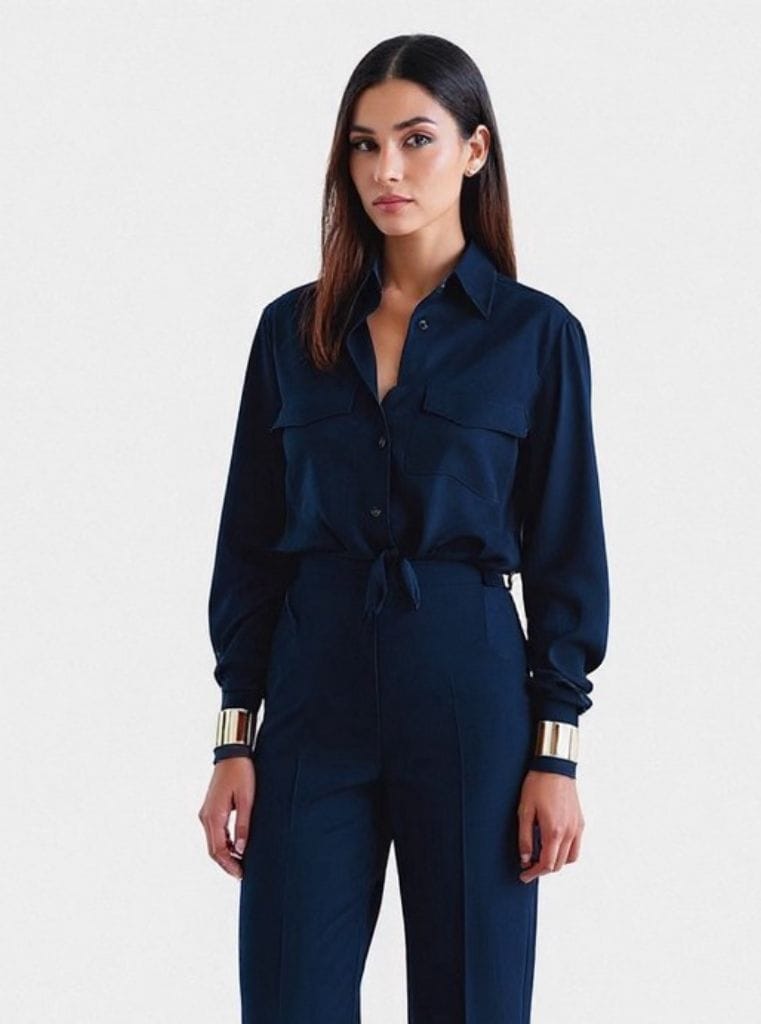 Koszula granatowa damska NOORE SENSU Blask Poranka – elegancja i harmonia koloru navy blue